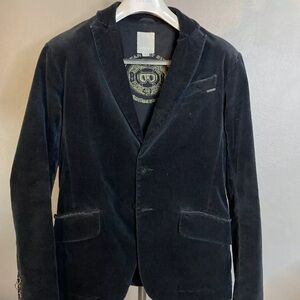 Vintage Diesel Velvet Mens Blazer Rare Size S Black